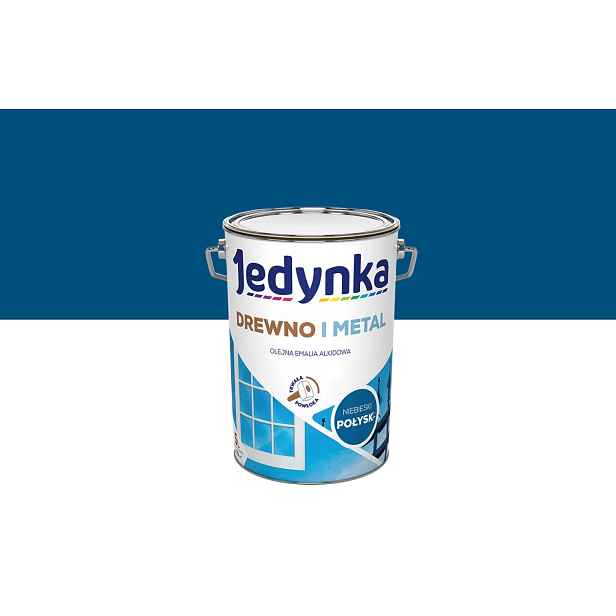 Jednička Olejová alkydová smaltovaná hmota na dřevo a kov, leskle modrá, 5 l