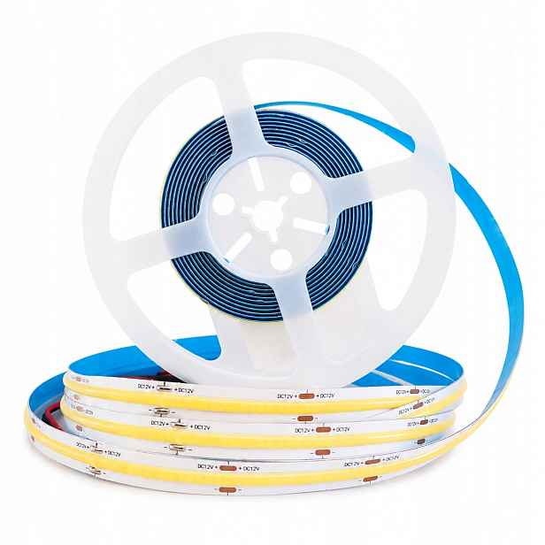 Led pásek Cob Bílý Teplý 3000K 384 LED/m 10W/m 12V IP20 5m – světelná linka