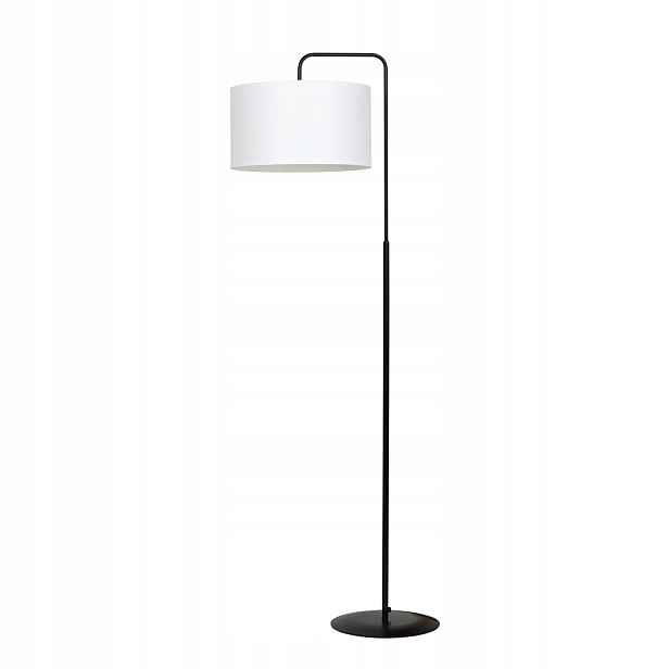 Podlahová lampa Trapo černá s bílým stínidlem E27, 150 cm