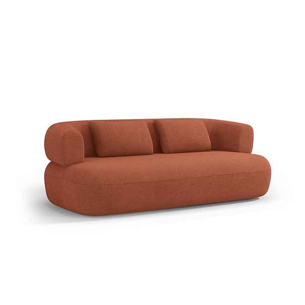 Pohovka z textilie bouclé v terakotové barvě 178 cm Jenny – Micadoni