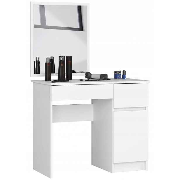 Toaletní Stolek kosmetický 90 cm bílý pravý P-2/SL 50x60 Akd