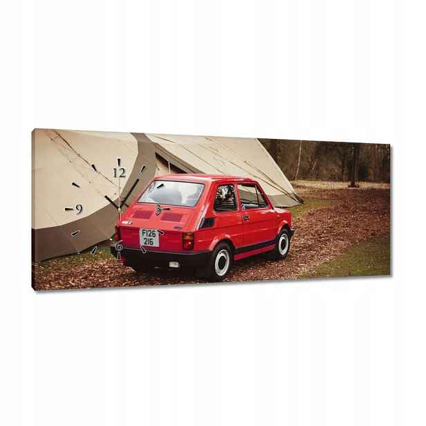 Hodiny 100x40 Červený malý Fiat 126p