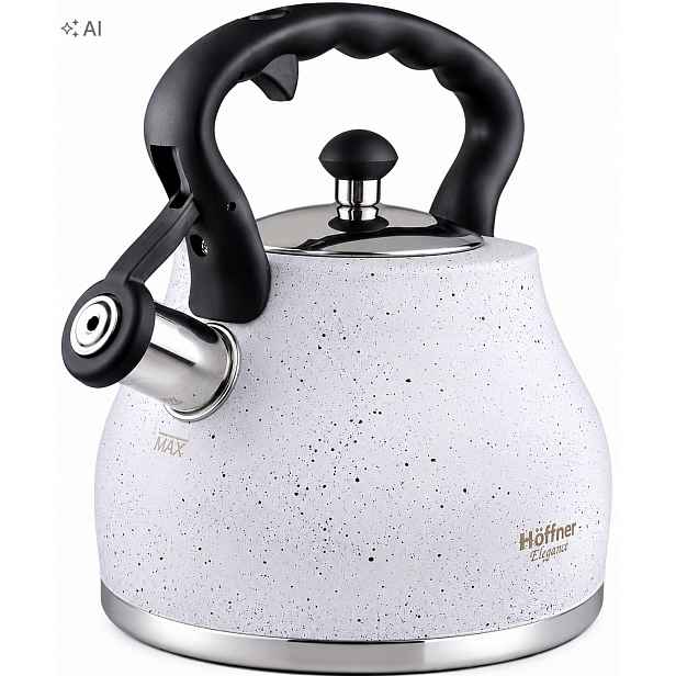 Konvice S Píšťalkou, Pevná, Nerezová Ocel, Plné Dno 2,7 L Hoffner