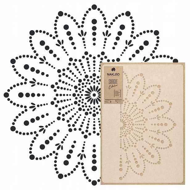 Malířská šablona Mandala L průměr 89 cm pro omítky Opakovaně Použitelný Omítka Beton