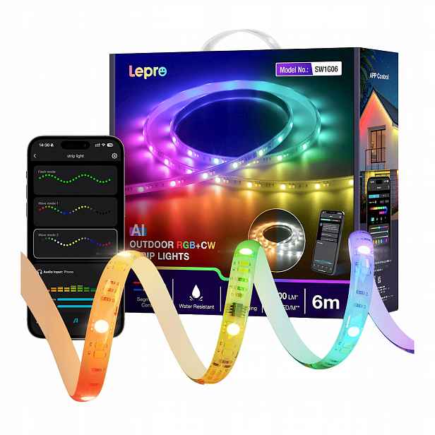Lepro SW1-6 Inteligentní Led páska Vodotěsná Venkovní Rgb 6 m LightGPM