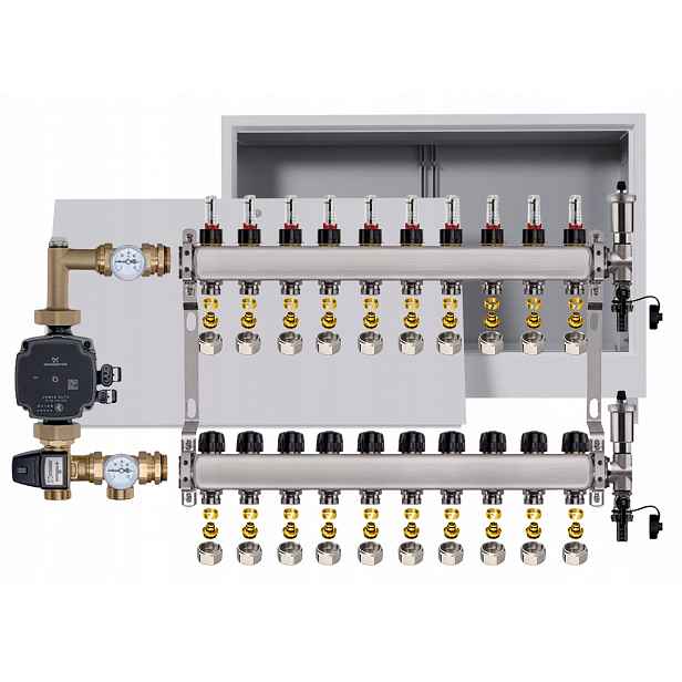 Nerezový rozdělovač pro podlahovku 10 box Pompa Grundfos Pex