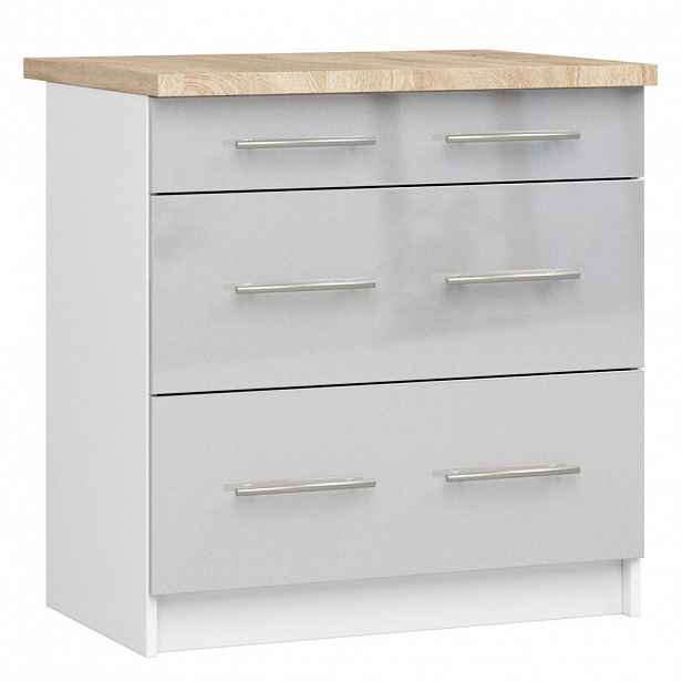 RAUMHIRSCH FURNITURE SPODNÍ SKŘÍŇKA Bílá, lesklý kov 85/80/46