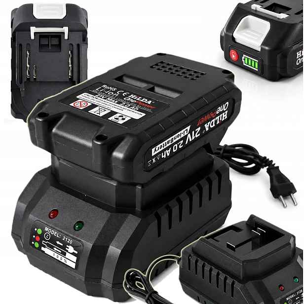 Rychlonabíječka Akumulátor 21V 4Ah Fast Charger 2A 42W Led Hilda