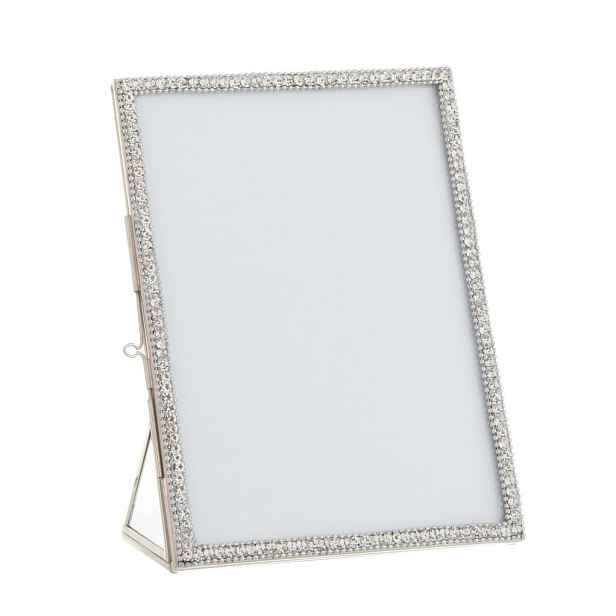 Stříbrný kovový fotorámeček s kamínky Jewel L - 15*20 cm J-Line by Jolipa