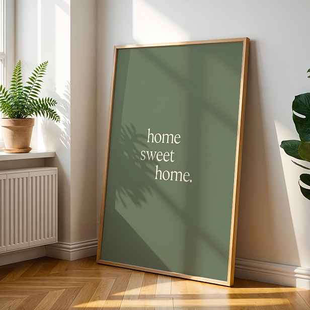 TEMU 2D Ploché, Minimalistické Nástěnné Umění Plakáty Domov Sladký Domov Inspirativní Citát Tisk na Plátno Domácí Dekorace Nástěnná Dekorace Tisk na