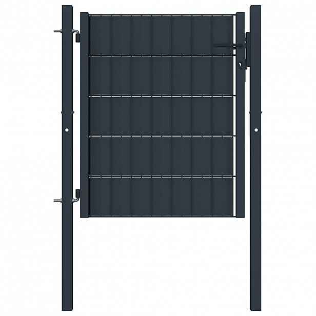 vidaXL Plotová branka PVC a ocel 100 x 81 cm antracitová