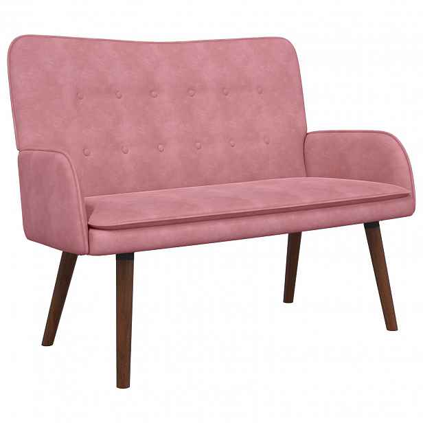 vidaXL Sofa pro dvě osoby Růžová 115 x 61 x 87 cm Samet