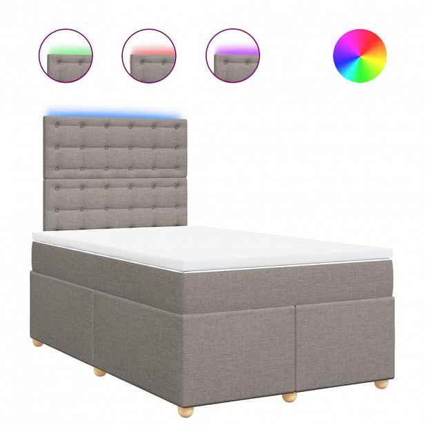 vidaXL Box spring postel s matrací taupe 120x190 cm textil