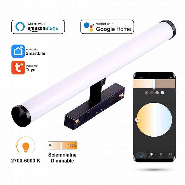 Led reflektor 2.4GHZ Barrel 12W Smart Track 48VDC 2700-6000K stmívatelný