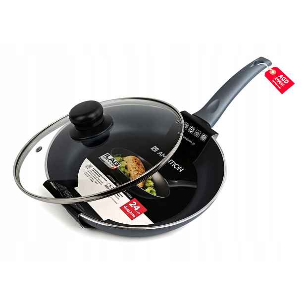 Pánev Ambition Graphite Povrchová Úprava Ilag Basic Indukce 24 CM Víko