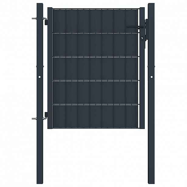 vidaXL Plotová branka PVC a ocel 100 x 100 cm antracitová