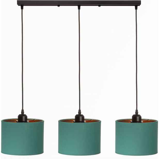Závěsná lampa trojitá Oro zelená