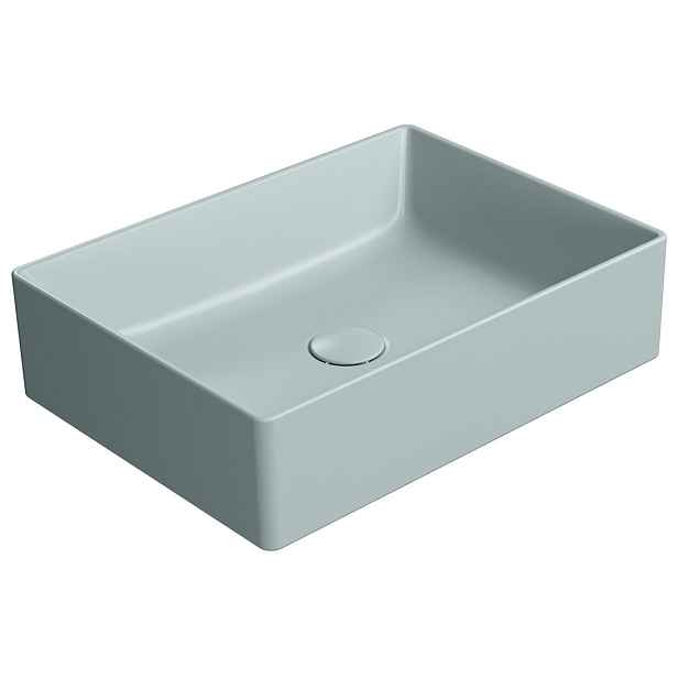 GSI KUBE X keramické umyvadlo na desku, 50x37cm, ghiaccio mat