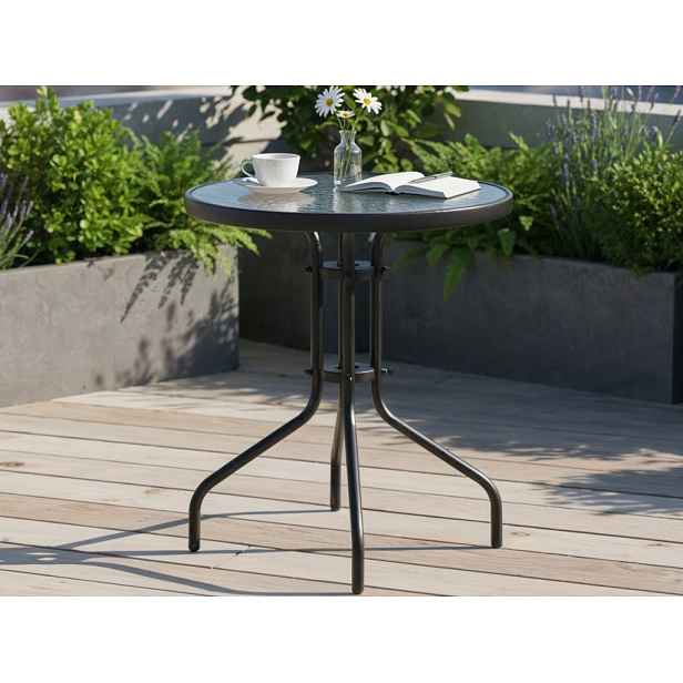 Kulatý zahradní stůl Plano, průměr 60 cm, černý