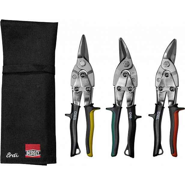 Sada Nůžek Na Stříhání Plechu Ideal 3 Prvky S Pouzdro DSET16 Bessey