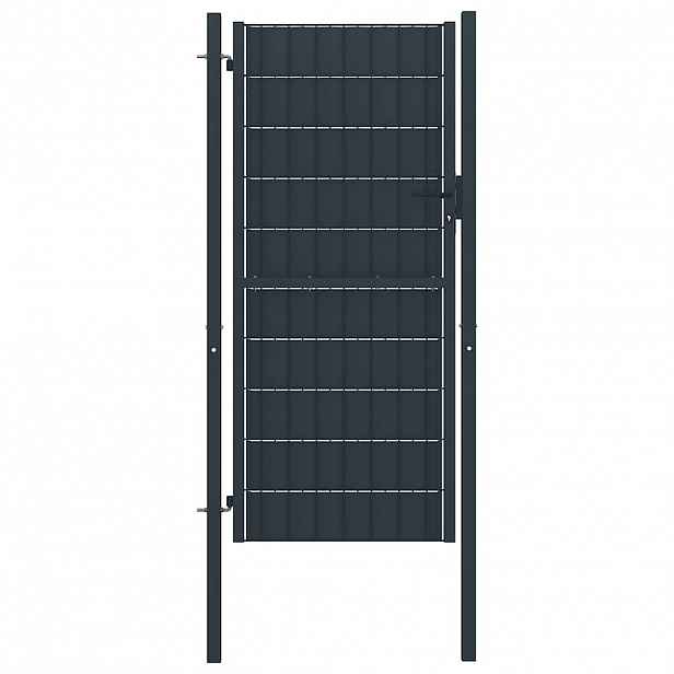 vidaXL Plotová branka PVC a ocel 100 x 164 cm antracitová