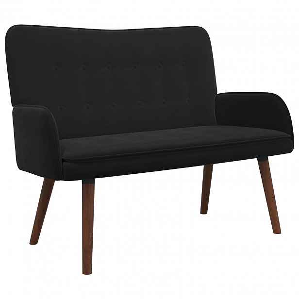 vidaXL Sofa pro dvě osoby Černá 115 x 61 x 87 cm Samet