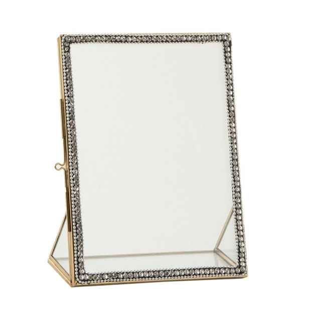 Zlatý kovový fotorámeček s kamínky Jewel L - 15*20 cm J-Line by Jolipa