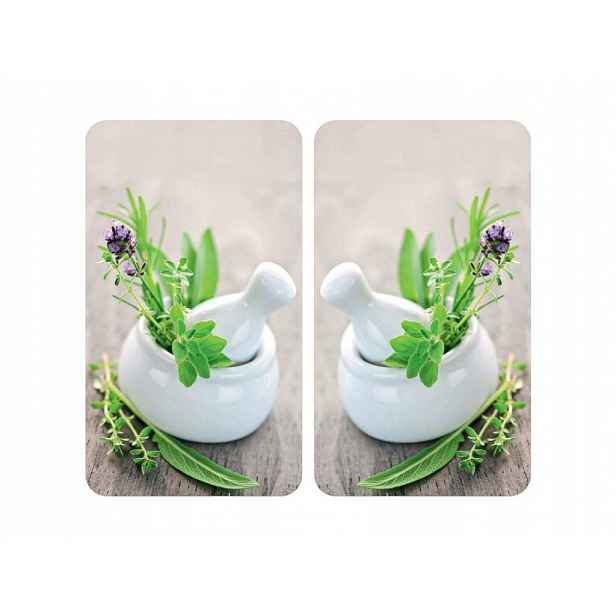 Ochranné skleněné desky Herb Garden na sporák 2 kusy, Wenko