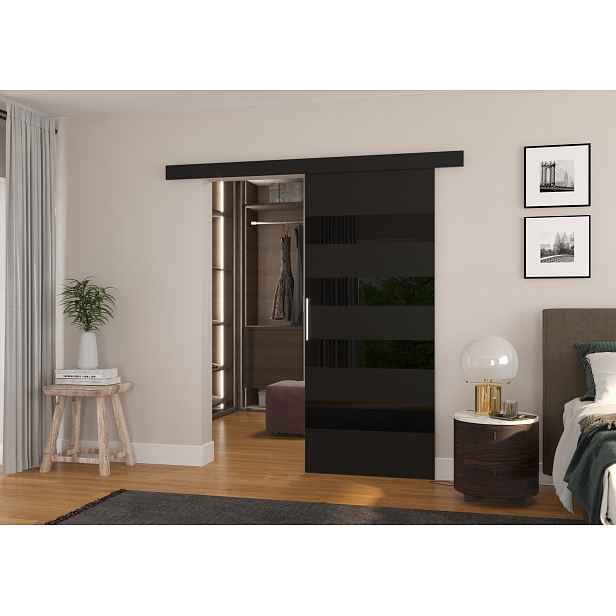Posuvné dveře 86 cm EABRIX - černé