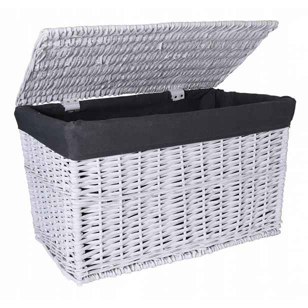 Proutěný kufr 65L 56x34x34 cm bílo-šedý