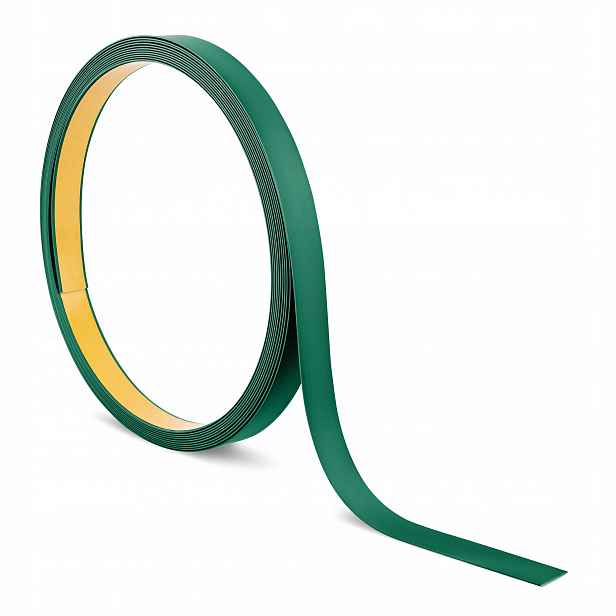 Samolepicí nástěnné lamely, Pvc plochý profil, zelené, 10 m, 20 mm
