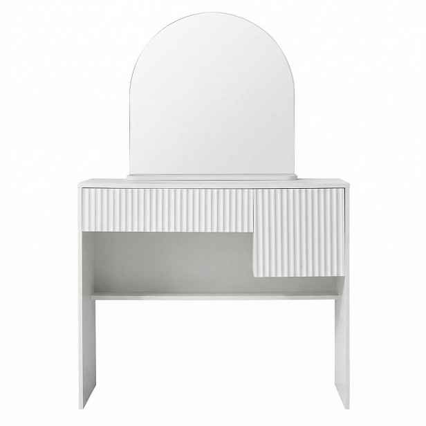 Urban Meuble TOALETNÍ STOLEK bílý se zrcadlem, zásuvky, moderní