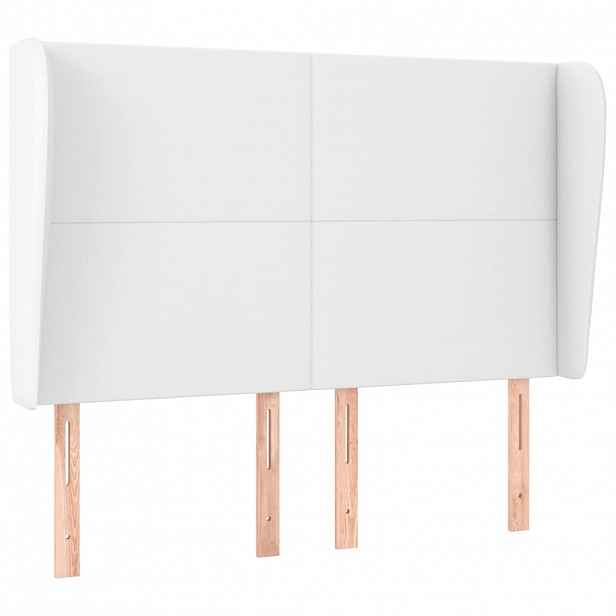 vidaXL Čelo postele typu ušák bílé 147 x 23 x 118/128 cm umělá kůže