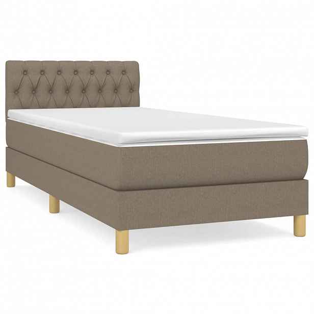 vidaXL Box spring postel s matrací taupe 100 x 200 cm textil
