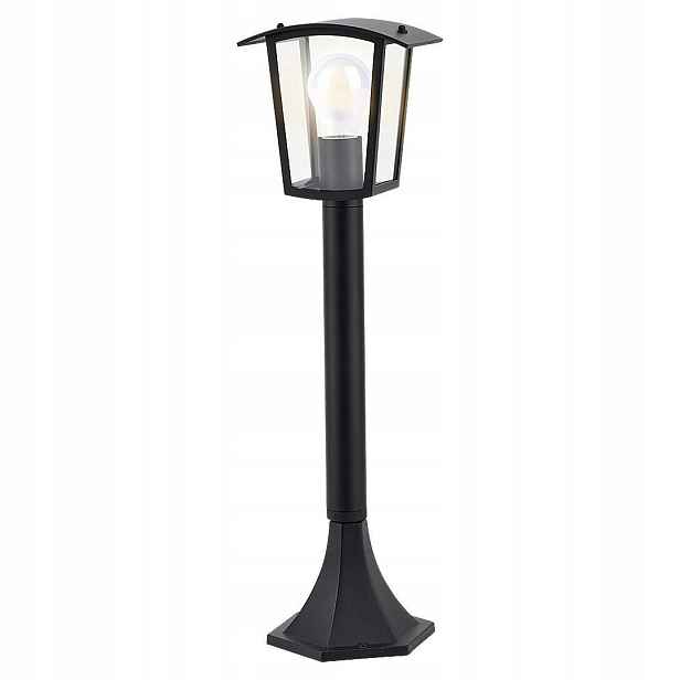 Černá klasická venkovní lampa s zahradním sloupkem