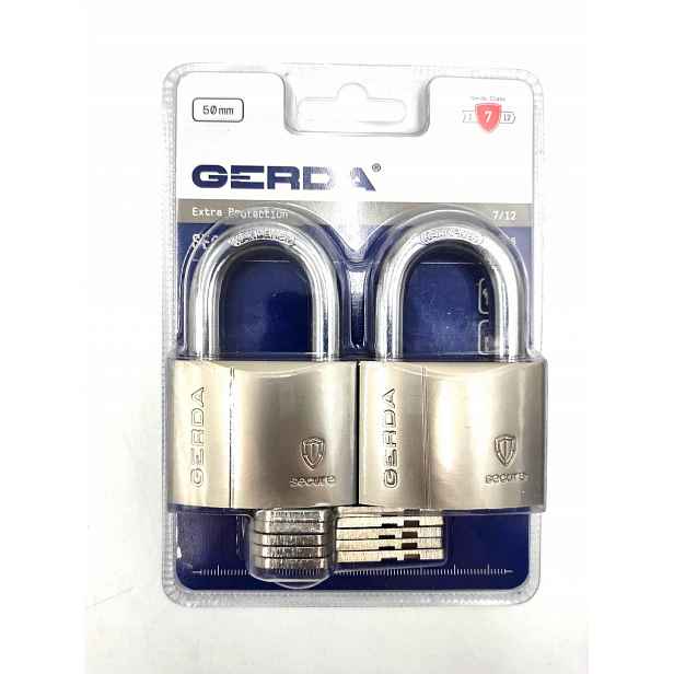 Gerda Secure Ksws S50 Sada 2-twinových visacích zámků Silné 5 klíčů Top