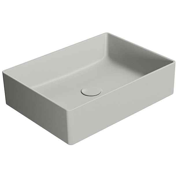 GSI KUBE X keramické umyvadlo na desku, 50x37cm, cenere mat