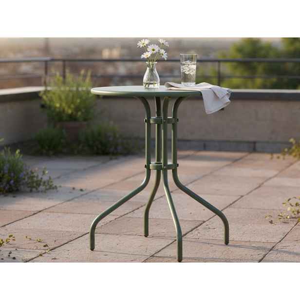 Kulatý zahradní stůl Plano, průměr 60 cm, zelený