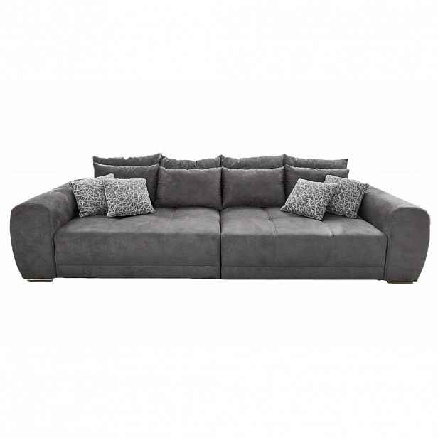 luma-home BIG-SOFA s pružinovým jádrem, Š306/H134/V86 cm, ležecká plocha 120×240 cm, mikrovlákno šedé / 15114