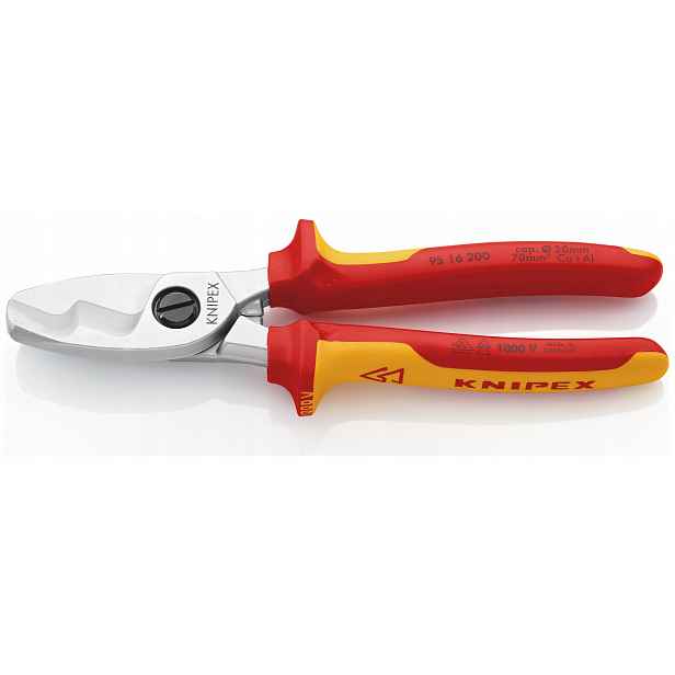 Nůžky Na Kabely Cu Al 20 MM Přesné Stříhání Izolace A Vodičů Knipex
