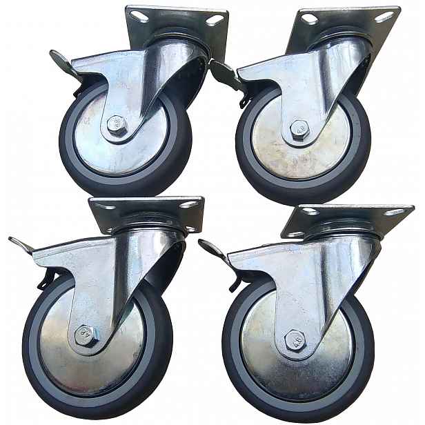 Sada 4 ks Kolečko kola brzda 100 mm 320 kg