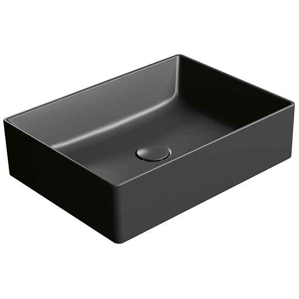 GSI KUBE X keramické umyvadlo na desku, 50x37cm, černá mat