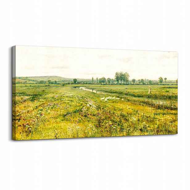 Obraz Na Plátně Nástěnná Vintage dekorace Zelená krajina 50x100 cm
