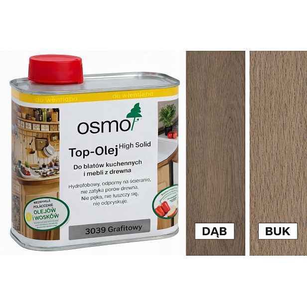Osmo 3039 Top-Olej Grafit 0,5L olej na kuchyňské pracovní desky a nábytek