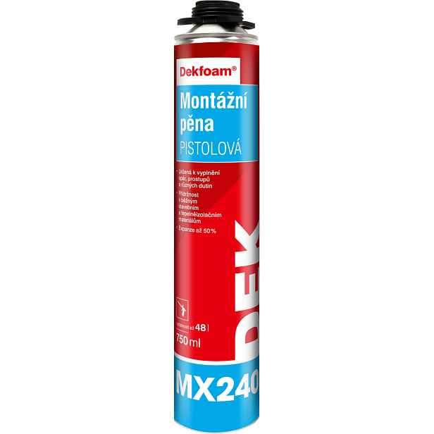 Pěna montážní DEKFOAM MX240 pistolová 750 ml