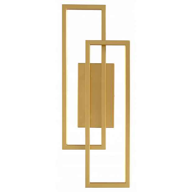 Sqr Dos nástěnné svítidlo 50 cm dvojité obdélníkové Led 10 W minimalistické zlaté