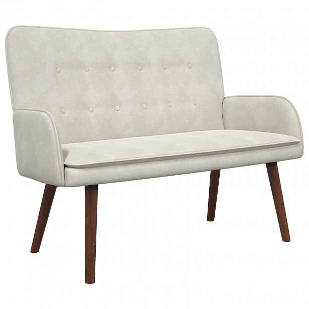 vidaXL Sofa pro dvě osoby Krémová 115 x 61 x 87 cm Samet