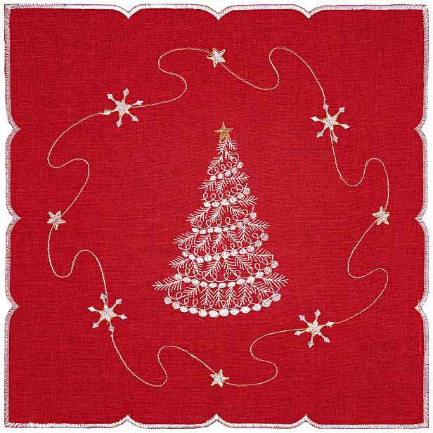 Forbyt Vánoční ubrus Strom červená, 35 x 35 cm