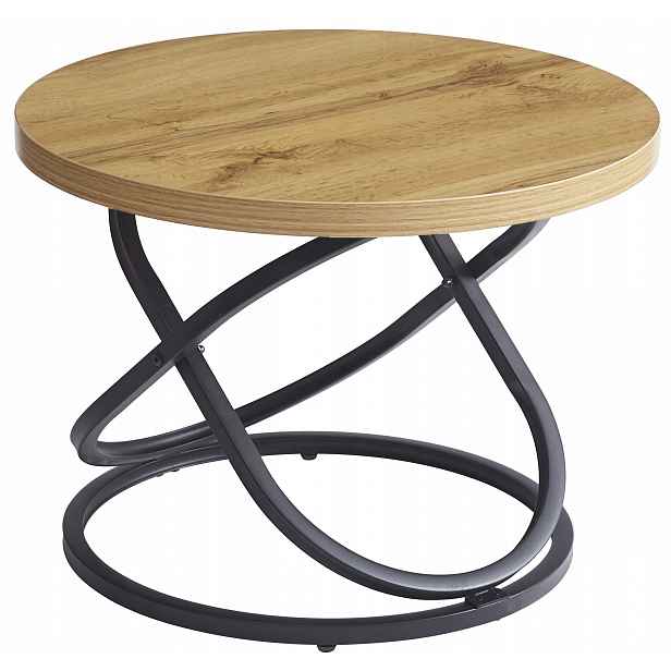 Kávový Stolek Kulatý Moderní Galaxy Max fi 60 cm Lavice Dub