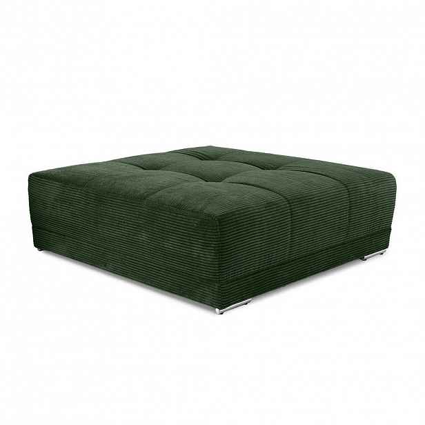 luma-home ČALOUNĚNÁ STOLIČKA XXL s pružinovým jádrem, šířka 120 cm / hloubka 120 cm / výška 39 cm (hodí se k pohovce BIG-SOFA) zelený kord / 15176